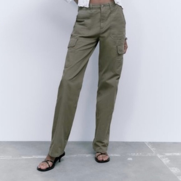 Zara Straight Leg Cargo Pants - Picture 1 of 7